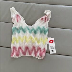 Wildfox male sweater tank xs new with tags vanilla